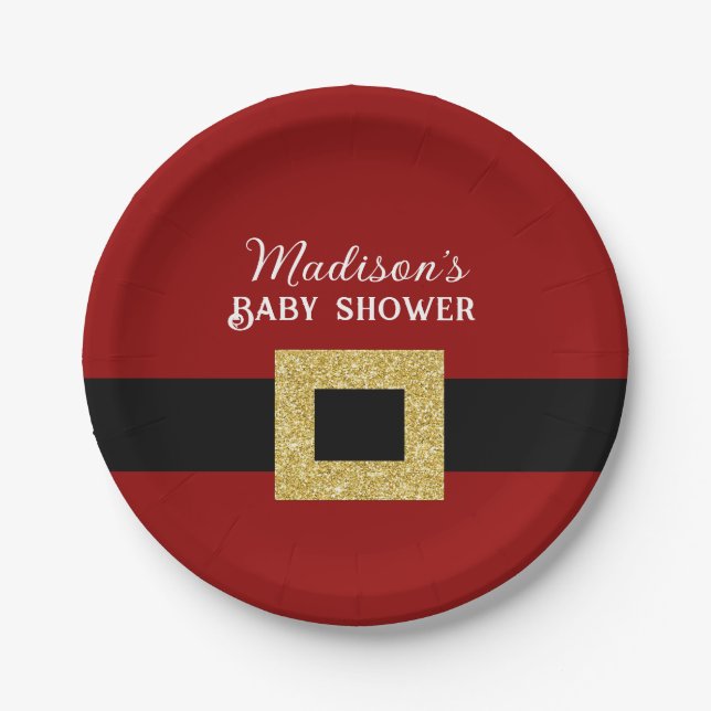 Assiettes En Carton Père Noël Baby Christmas Baby shower (Devant)