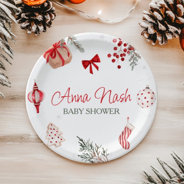Assiettes En Carton Père Noël Baby Christmas Baby shower (Créateur téléchargé)