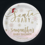 Assiettes En Carton Père Noël Baby Christmas Girl Baby shower<br><div class="desc">Calligraphie adorable avec flocons de neige,  plaque de papier baby shower à thème hivernal. Facile à personnaliser avec vos détails. Vérifiez la collection pour rechercher les éléments correspondants comme cartes de boîtier.</div>