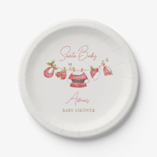 Assiettes En Carton Père Noël Baby Red Clothes Baby shower garçon d'hi