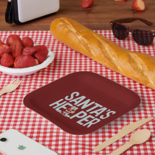 Assiettes En Carton Père Noël Helper Christmas