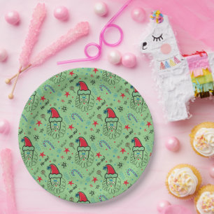 Assiettes En Carton Père Noël illustration Fouets de stockage de Noël