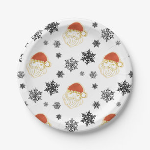 Assiettes En Carton Père Noël Père Noël Illustration de neige