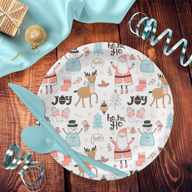 Assiettes En Carton Père Noël, Snowman, Reindeer Motif ID559 (Créateur téléchargé)