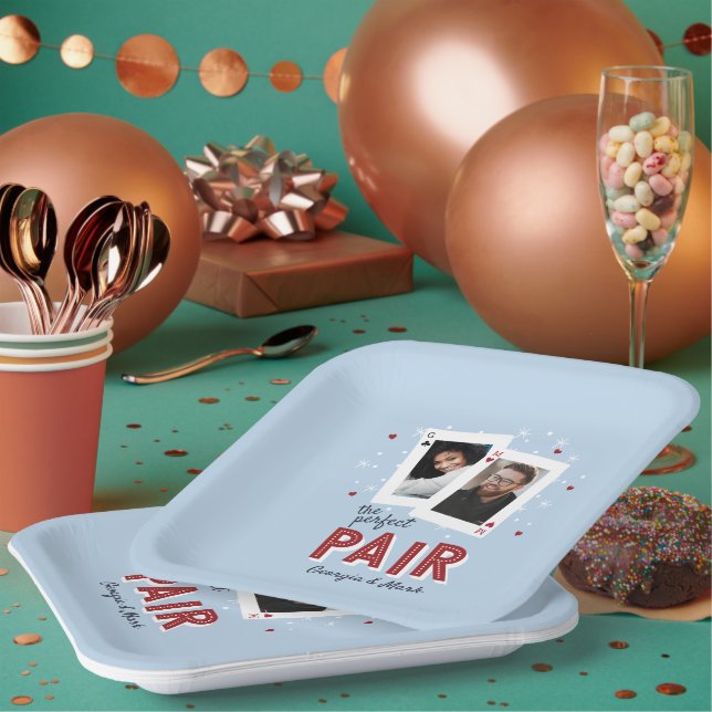 Assiettes En Carton Perfect Pair Casino Theme Couples Photo (Multi)
