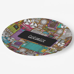 Assiettes En Carton Périphériques rétro Enregistrement Plaques de papi