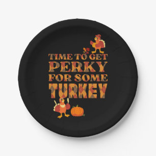 Assiettes En Carton PERKY AMUSANT POUR TURQUIE JOUÉ Thanksgiving