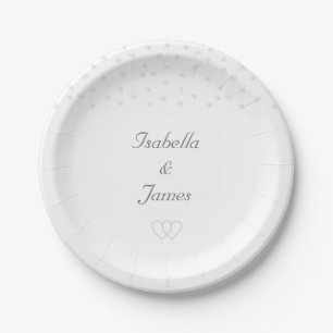 Assiettes En Carton Perles chic sur Mariage arrière - plan blanc