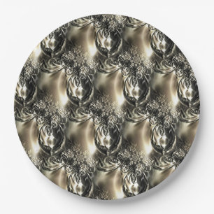 Assiettes En Carton Perles dorées