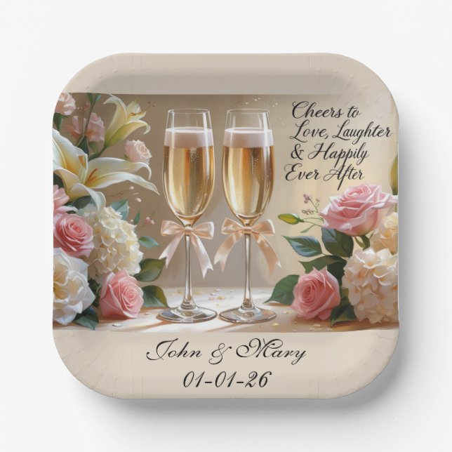 Assiettes En Carton Personalised Wedding Paper Cup- Happily Ever After (Recto)