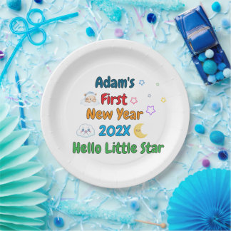Assiettes En Carton Personalized Baby’s First New Year – Cute Design P