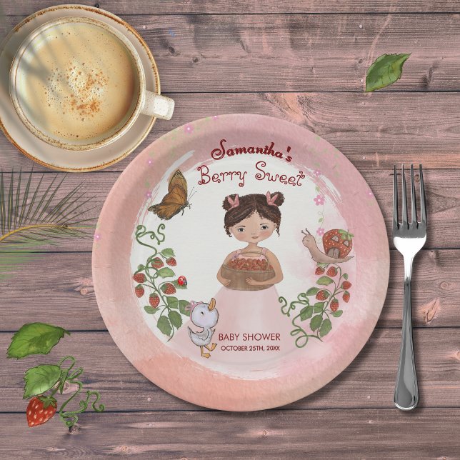 Assiettes En Carton Personalized Berry Sweet Baby Shower Paper Plates (Personalized Berry Sweet Baby Shower Paper Plates)