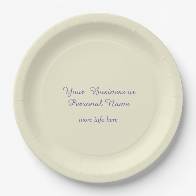 Assiettes En Carton personalized ecru color - elegant (Devant)