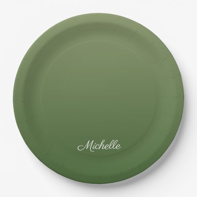 Assiettes En Carton Personalized green (Devant)