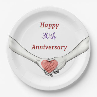 Assiettes En Carton Personalized Happy 30th Anniversary