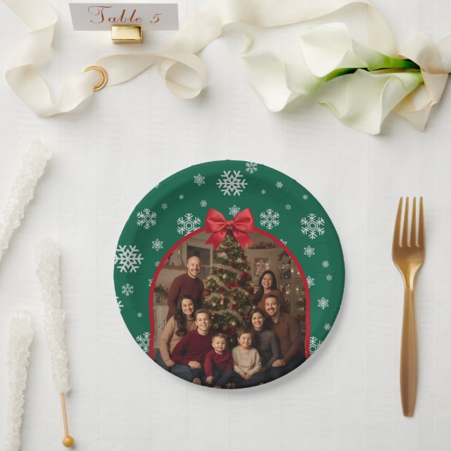 Assiettes En Carton Personalized Holiday Party Plates with Editable (Mariage)
