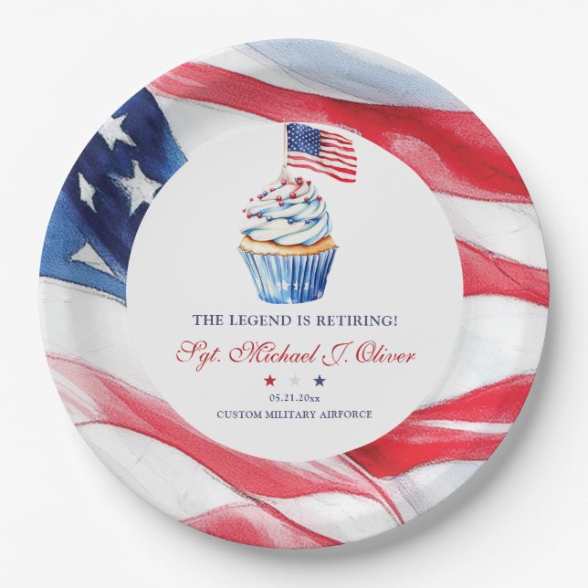 Assiettes En Carton Personalized U.S. Military Retirement (Devant)