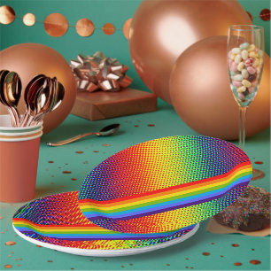 Assiettes En Carton Personnalisable Bold & Bright Rainbow LGBT Gay pri