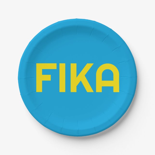 Assiettes En Carton Personnalisable FIKA Bold Jaune et Bleu (Devant)