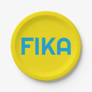 Assiettes En Carton Personnalisable FIKA Bold Jaune et Bleu