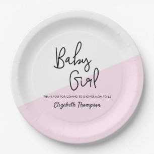 Assiettes En Carton Personnalisation Chic Baby Girl Douche Plaques