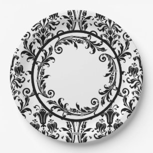 Assiettes En Carton Personnalisation des fraises florales de Damas noi