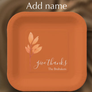 Assiettes En Carton Personnalisé Burange Boho Donner Merci Thanksgivin