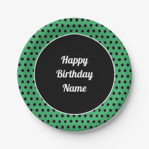 Assiettes En Carton Personnalisé Joyeux Anniversaire Polka Dot Plaque