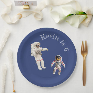 Assiettes En Carton Personnalisé - Les astronautes dans l'espace
