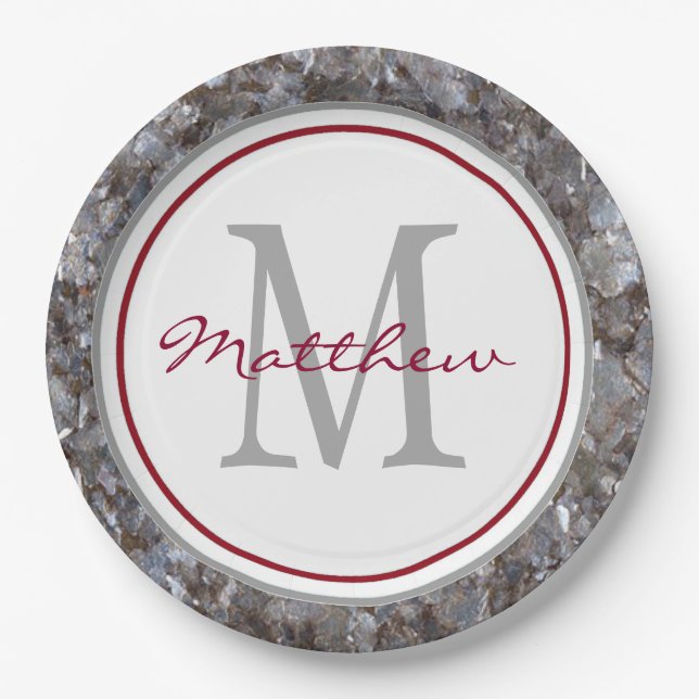 Assiettes En Carton Personnalisé & Monogramme (Devant)