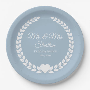 Assiettes En Carton Personnalisé Mr & Mrs Bride et Groom Newlyted