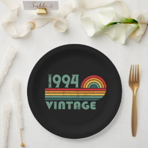 Assiettes En Carton Personnalisé Trente vintage 30e anniversaire
