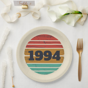 Assiettes En Carton Personnalisé Trente vintage 30e anniversaire