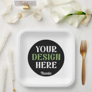 Assiettes En Carton personnalisé, unique, élégant et minimaliste bisou