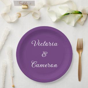 Assiettes En Carton Personnalisé violet