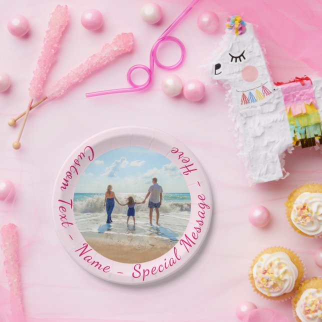 Assiettes En Carton Personnalisé Vos Plaques De Papier Photo Texte Per (Fête)