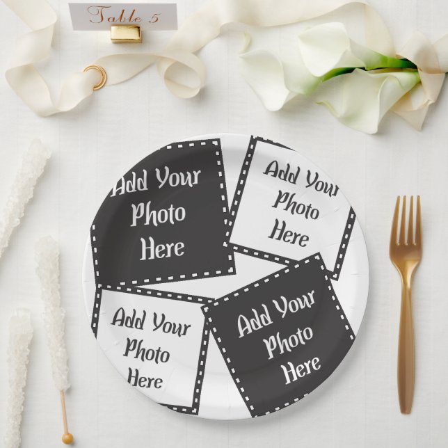 Assiettes En Carton Personnaliser 4 Photos Plaque Papier (Mariage)