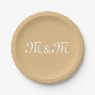 Assiettes En Carton Personnaliser avec la lettre blanche initiale Nomb