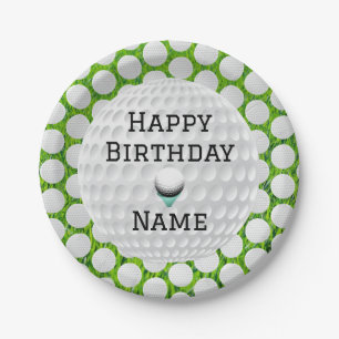Assiettes En Carton Personnaliser Joyeux Anniversaire Golf Conçu