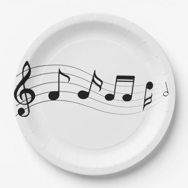 Assiettes En Carton Personnaliser Musical Notes Party Plaque (Devant)