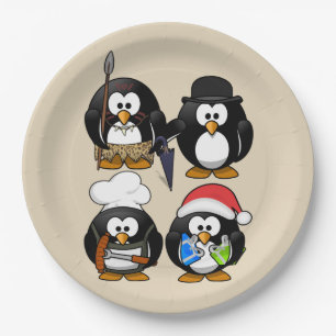 Assiettes En Carton Personnaliser Parti des mignons pingouins