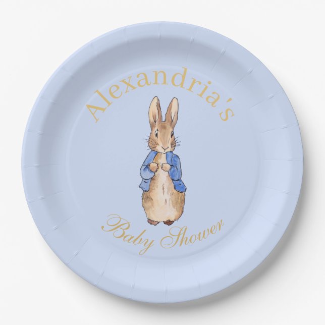 Assiettes En Carton Personnaliser Pierre le lapin Baby shower Napkin (Devant)