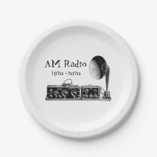 Assiettes En Carton Personnaliser récepteur radio AM Vintage