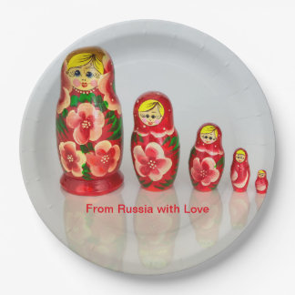 Assiettes En Carton Personnaliser Russe Matryoshka empilage poupées