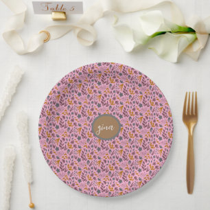 Assiettes En Carton Personnaliser sur le Motif botanique
