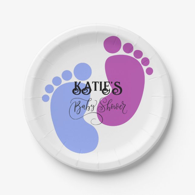 Assiettes En Carton Personnalisez-le Unisex Baby Feet Flat Icon (Devant)