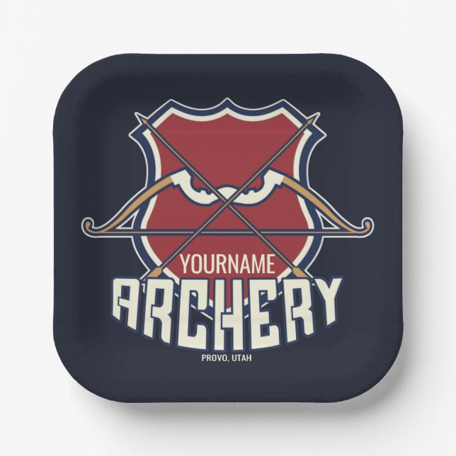 Assiettes En Carton Personnalized Archery Sports Recurve Bow Arrow (Recto)
