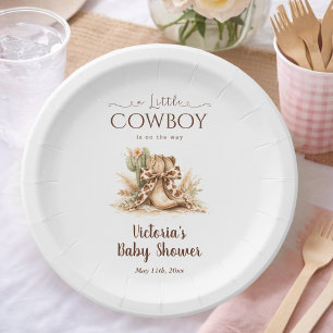 Assiettes En Carton Pet Ranch Chic Cow-Boy Fête de Naissance pour Bébé