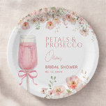 Assiettes En Carton Pétales à mâchoires roses et Fête des mariées à br<br><div class="desc">Faites de votre douche nuptiale à la fois élégante et pratique avec nos pétales à poitrine rose et nos plaques de papier à Fête des mariées bleu Prosecco. Décorées dans un style doux et blush, agrémentées d'un arc rose délicat et d'accents floraux, ces assiettes ajoutent de l'élégance à votre célébration....</div>
