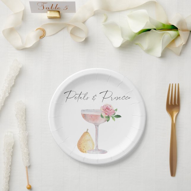 Assiettes En Carton Pétales et Pourvue - douche nuptiale (Mariage)